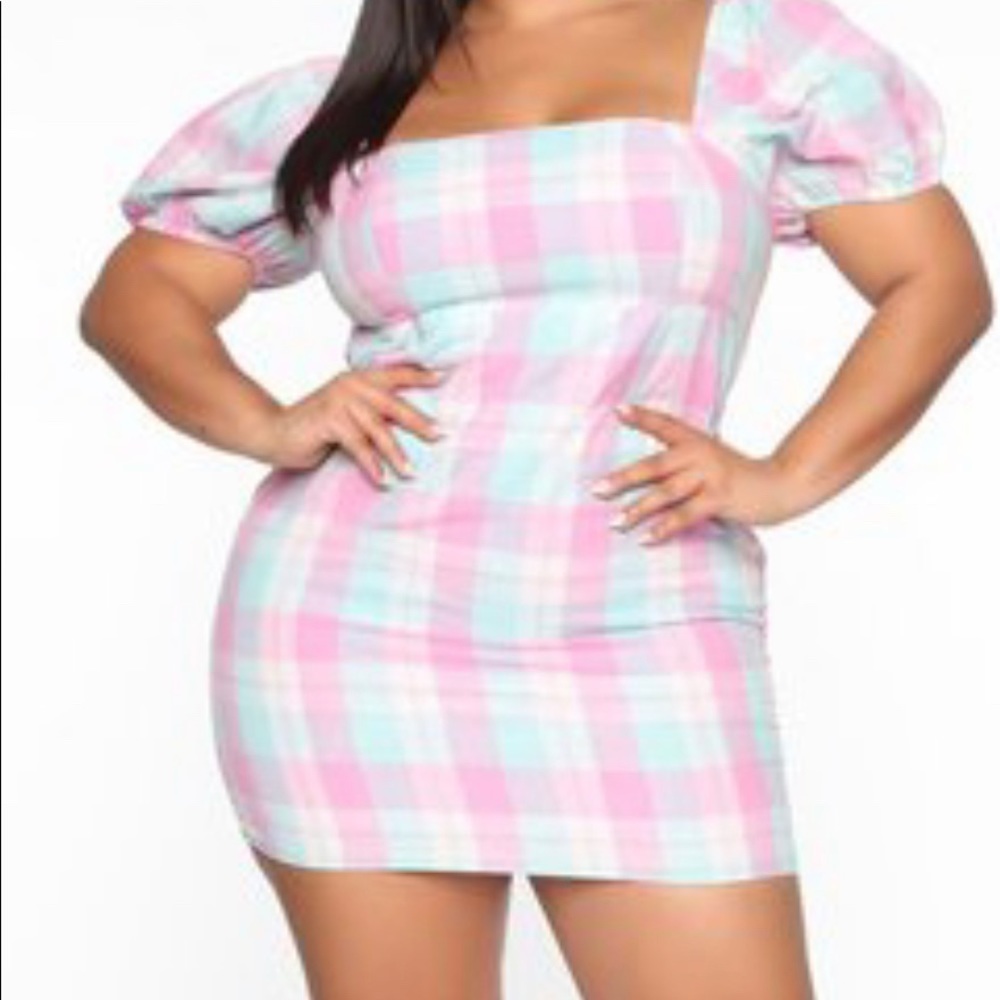 Fashion nova mini plaid dress